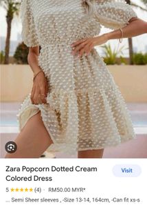 Trendy Zara Popcorn Pattern Dress