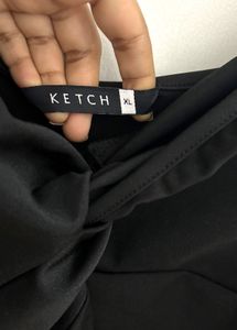 Ketch Black Bodycon Dress | Size Xl