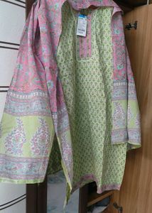 Cotton Printed Kurta Set With Dupatta