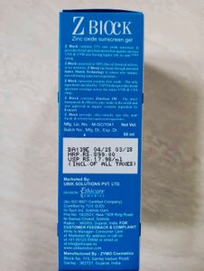 Z Block Zinc Sunscreen SPF 50+