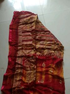 Aesthetic Red Yellow Printed Dupatta