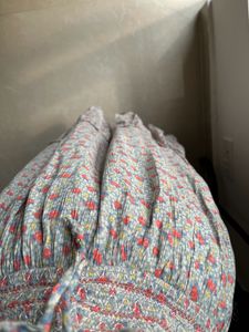 American Eagle Floral Flutter Sleeve Smocked Maxi