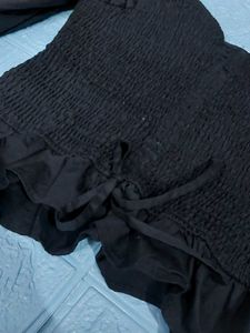 Black Ruffle Top