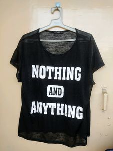 Black Sheer Oversized Top