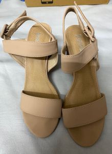 Nude Solid Sandal Heels