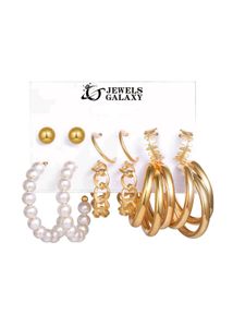 Elegant Gold-Tone Earring Set by Jewels Galaxy ✨