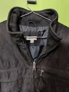 Orginal High Collar Black Casual Jacket - Imported