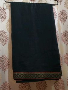 Elegant Dark Grey Saree✨