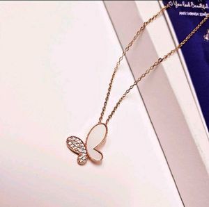Rose gold Dainty Butterfly Pendant necklace