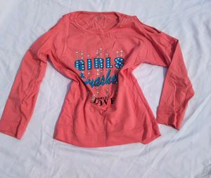 Shoulder Cut Full Sleeve Women Cotton Tee