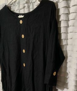 Black Button-Down Top