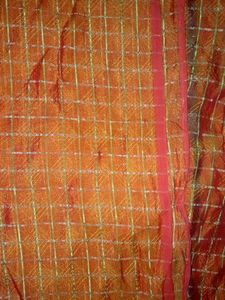Orange &amp; Gold Checkered Fabric