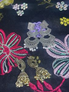 Elegant Silver &amp; Gold Tone Earrings