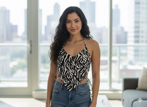 Zebra Print Halter Top