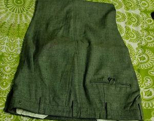 Green  Cotton  Blend Trousers