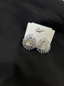 Sparkling Teardrop CZ Stud Earrings