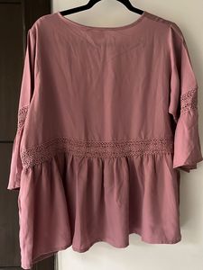 Plus Size Pink Peasant Blouse