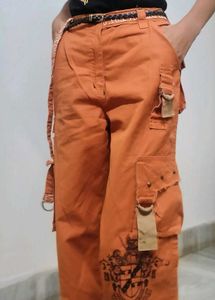 Orange Cargo Pants