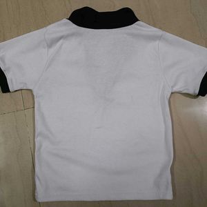 Cute White &amp; Black Polo T-Shirt