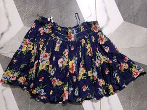 Flared Short Shirt With Broad Stretchable Elastic