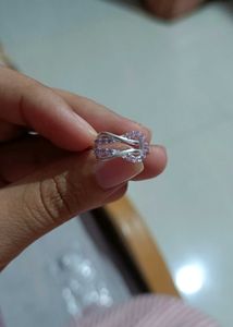 Real Silver Infinity Lavender/Pastel Pink Ring
