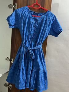 Blue Tiered Mini Dress