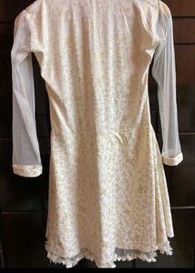 White dress with golden work