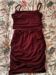 Burgundy Two-Piece Set