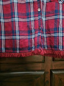 Red Plaid Long Sleeve Shirt