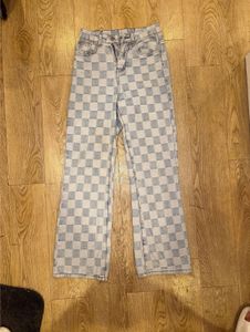 Checkerboard Print Jeans From URBANIC