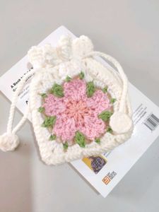 Crochet Drawstring Bag