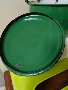 Vintage Greenteal Enamel Pot Rustic Decor