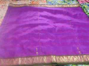 Purple and green kanchipuram Silk Saree