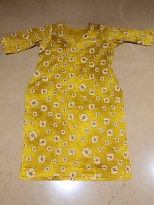 Full mustard kurta with Overall flower print