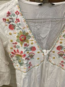 Boho Embroidered Mini Dress