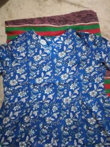 Blue Floral Print Top