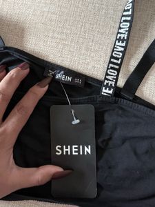 Co ord Love Print with leather leggings