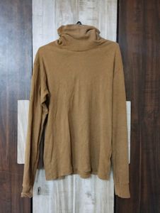 Brown Turtleneck Long Sleeve Top