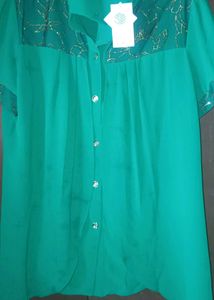 Elegant Green Floral Top