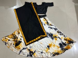 Black And Yellow Lehenga Choli