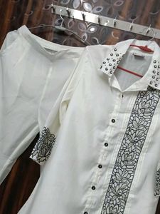 White Embroidered Kurta Set