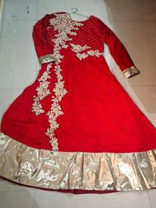 Elegant Red Embroidered Saree