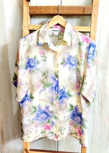 Floral Print Off White Shirt Size-38-40