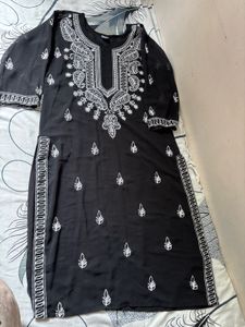 Black Embroidered Kurti Tunic