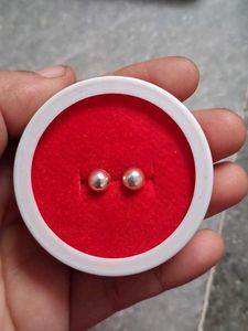 Silver Ball Stud Earrings