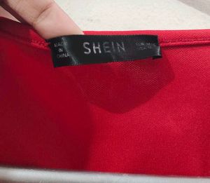 SHIEN Red Tie-Waist Top