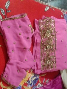 A Beautiful Saree With Stitched Blouse