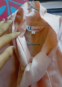 Vintage Peach Tie-Neck Sleeveless Top