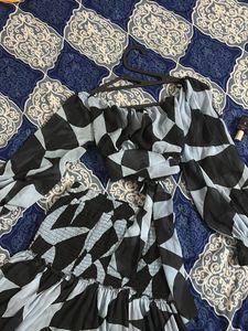 Abstract Print Tiered Maxi Dress