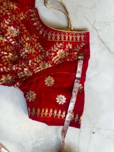 Elegant Orange Saree with stitched blouse